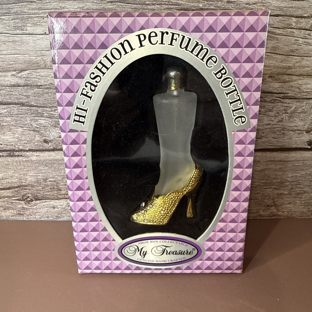 Vintage Glass Opaque Perfume Bottle Shoe High Heel Vanity Dab